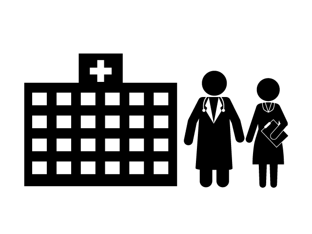 医療 | 病院 | 医者 | 趣味・興味 - シンプル / クリップアート / アイコン / イラスト / 無料 / 白黒 / 二色 / PNG形式：背景透明