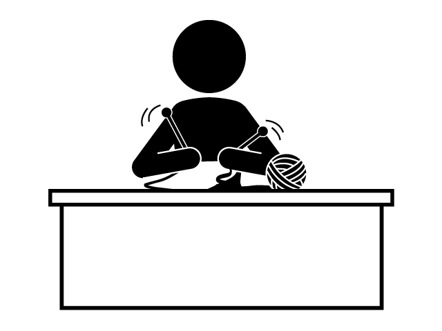 手芸 | 編み物 | マフラー | 趣味・興味 - シンプル / クリップアート / アイコン / イラスト / 無料 / 白黒 / 二色 / PNG形式：背景透明