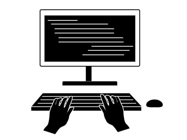 プログラミング | 計算 | 自動処理 | 趣味・興味 - シンプル / クリップアート / アイコン / イラスト / 無料 / 白黒 / 二色 / PNG形式：背景透明