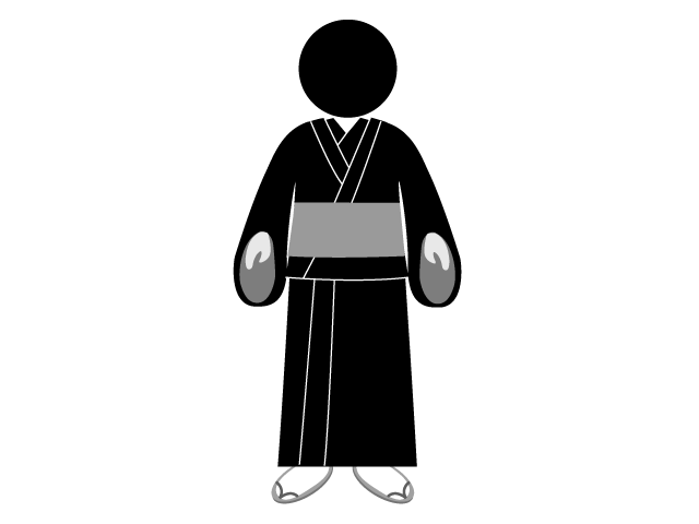 着物 | 日本 | 和 | 趣味・興味 - シンプル / クリップアート / アイコン / イラスト / 無料 / 白黒 / 二色 / PNG形式：背景透明