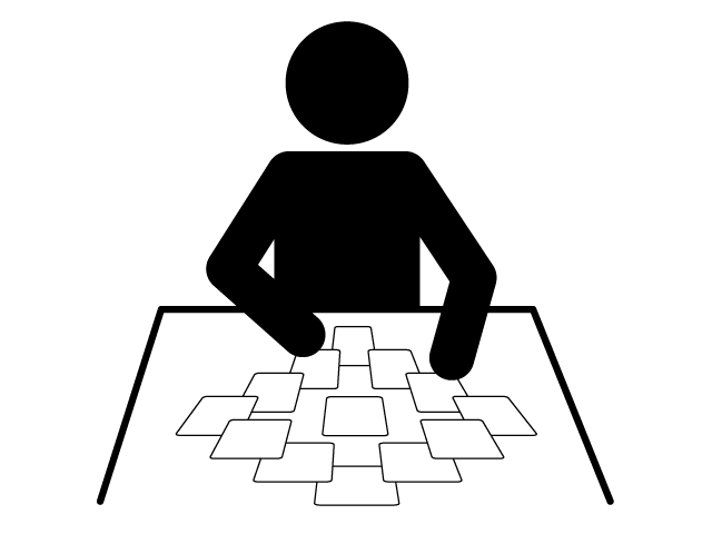 タロット占い | 未来 | 趣味・興味 - シンプル / クリップアート / アイコン / イラスト / 無料 / 白黒 / 二色 / PNG形式：背景透明