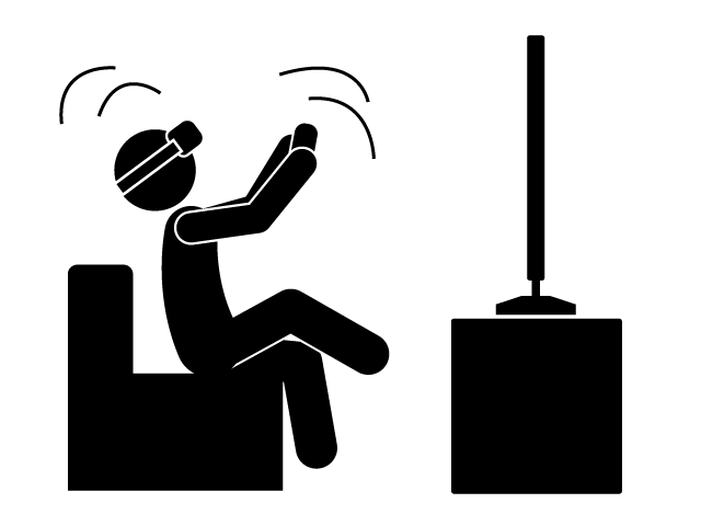 VR | バーチャルリアリティ | ゲーム | 趣味・興味 - シンプル / クリップアート / アイコン / イラスト / 無料 / 白黒 / 二色 / PNG形式：背景透明