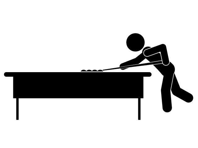 ビリヤード | ゲーム | 趣味・興味 - シンプル / クリップアート / アイコン / イラスト / 無料 / 白黒 / 二色 / PNG形式：背景透明