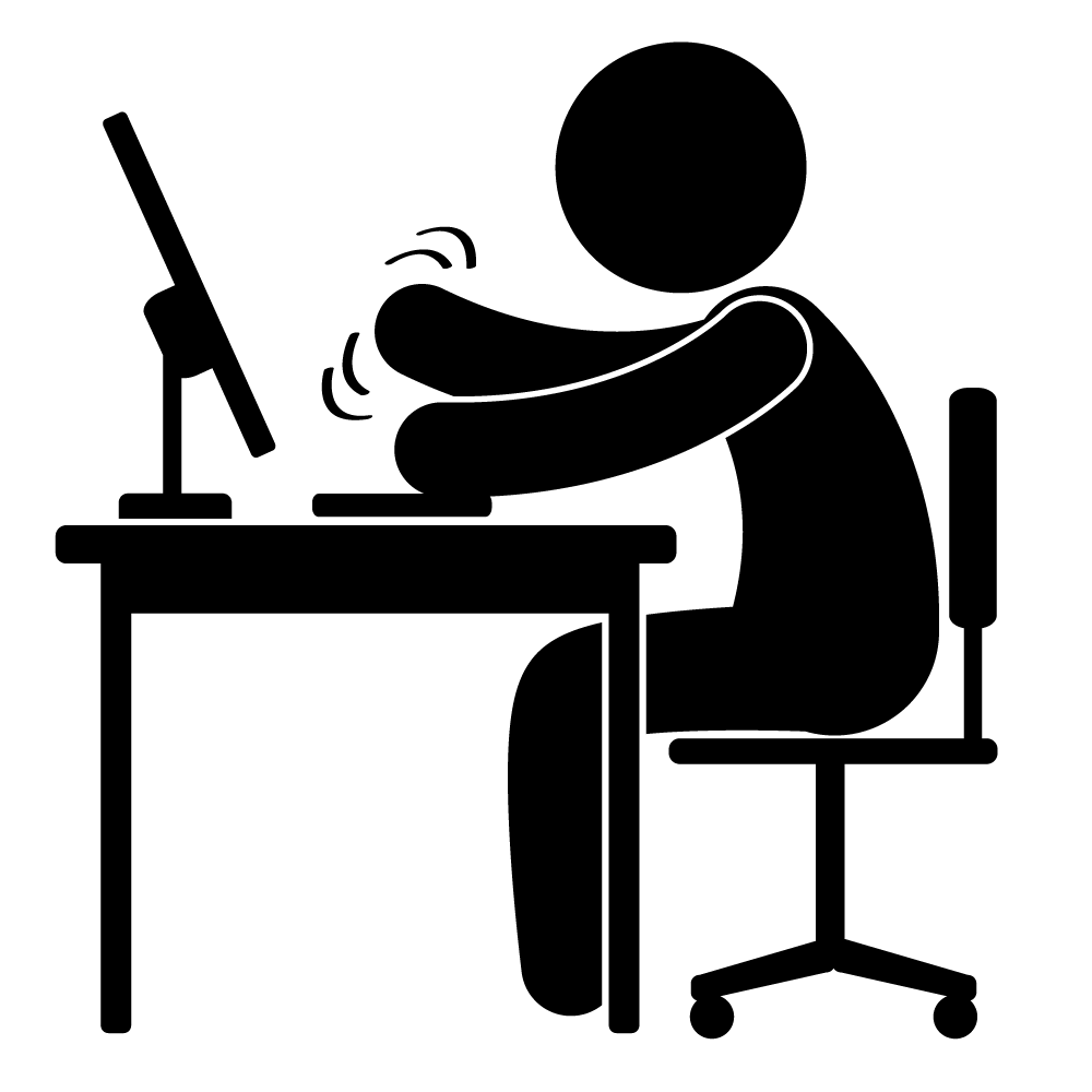 働き方の選択肢/メリットや効率/リモートワークは無理 - 挿絵/クリップアート/フリー/写真/アイコン/白黒/シンプル