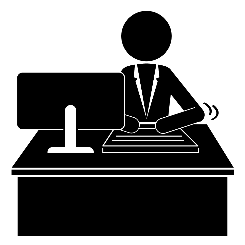 会社にいないから評価しない/在宅勤務/勤務形態 - 挿絵/クリップアート/フリー/写真/アイコン/白黒/シンプル