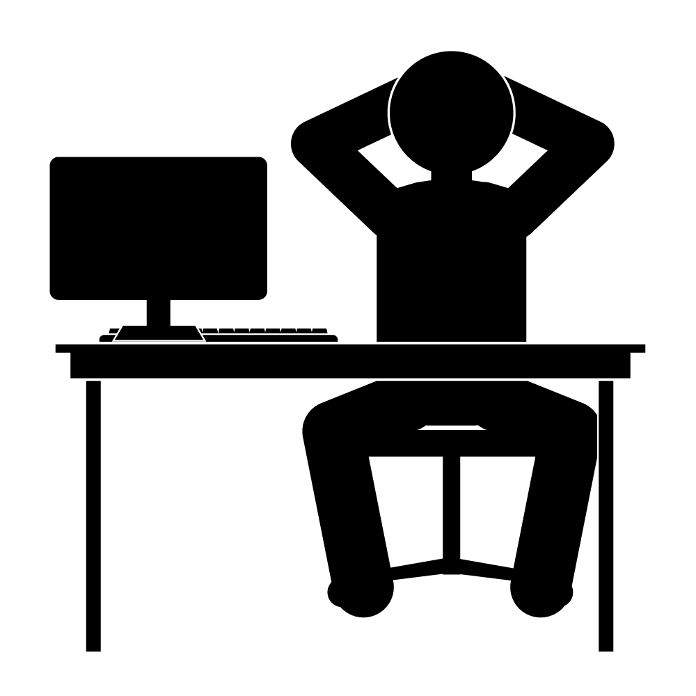 働き方改革の現状/フレックスタイム/外出先 - 挿絵/クリップアート/フリー/写真/アイコン/白黒/シンプル