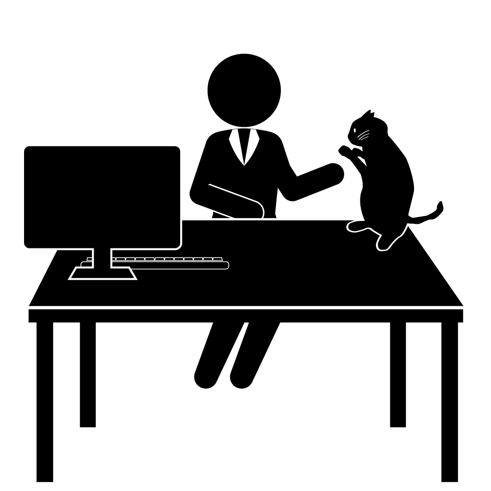 柔軟な働き方/自宅/家 - 挿絵/クリップアート/フリー/写真/アイコン/白黒/シンプル