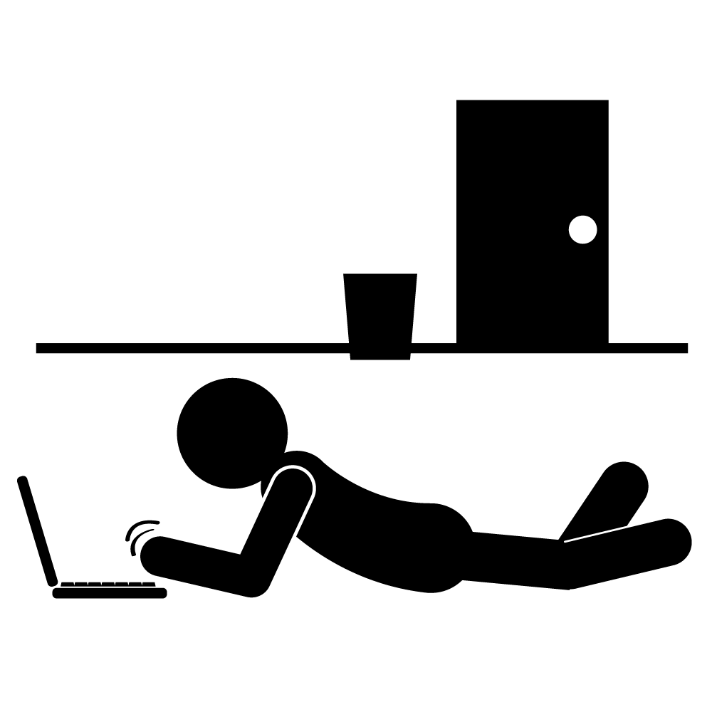 業務の最適化/様々な形の働き方/クラウド - 挿絵/クリップアート/フリー/写真/アイコン/白黒/シンプル