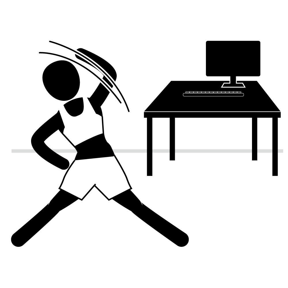 自宅勤務/ライフスタイル/現代 - 挿絵/クリップアート/フリー/写真/アイコン/白黒/シンプル