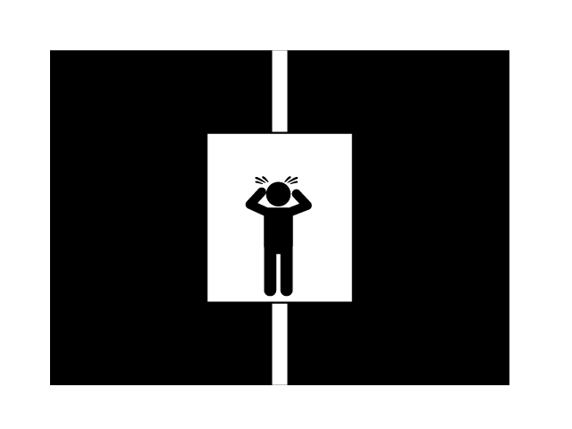 エレベーター | 止まる | 閉じ込められる - シンプル / クリップアート / アイコン / イラスト / 無料 / 白黒 / 二色 / PNG形式：背景透明