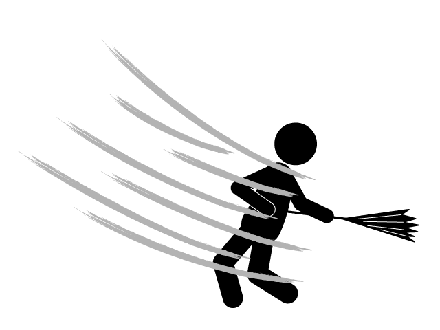 強風 | 台風 | 嵐 - シンプル / クリップアート / アイコン / イラスト / 無料 / 白黒 / 二色 / PNG形式：背景透明