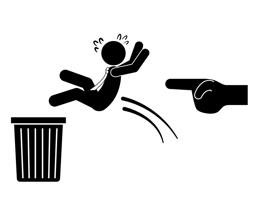 仕事がうまくいかない。莫大な借金ができる。 - 挿絵/クリップアート/フリー/写真/アイコン/白黒/シンプル