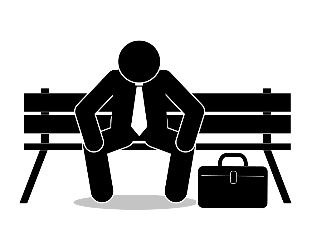 雇用が生まれない。仕事がない。仕事を探す。 - 挿絵/クリップアート/フリー/写真/アイコン/白黒/シンプル