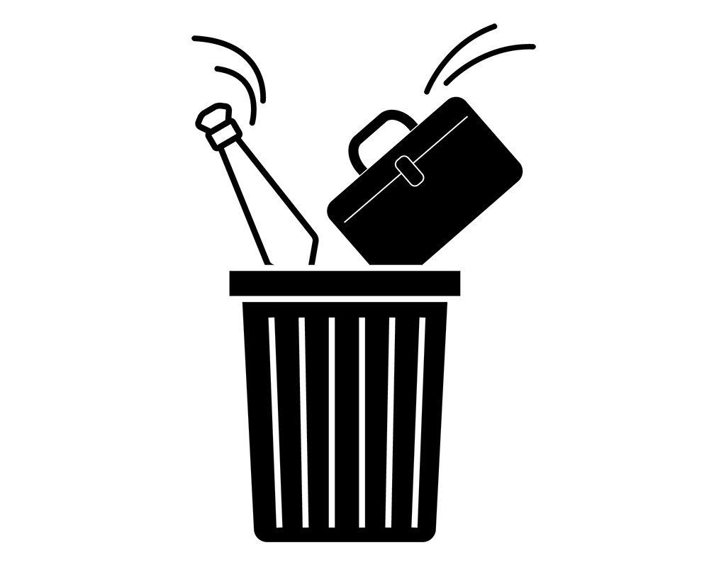 会社でパワハラを受ける。雇用が悪化する。 - 挿絵/クリップアート/フリー/写真/アイコン/白黒/シンプル