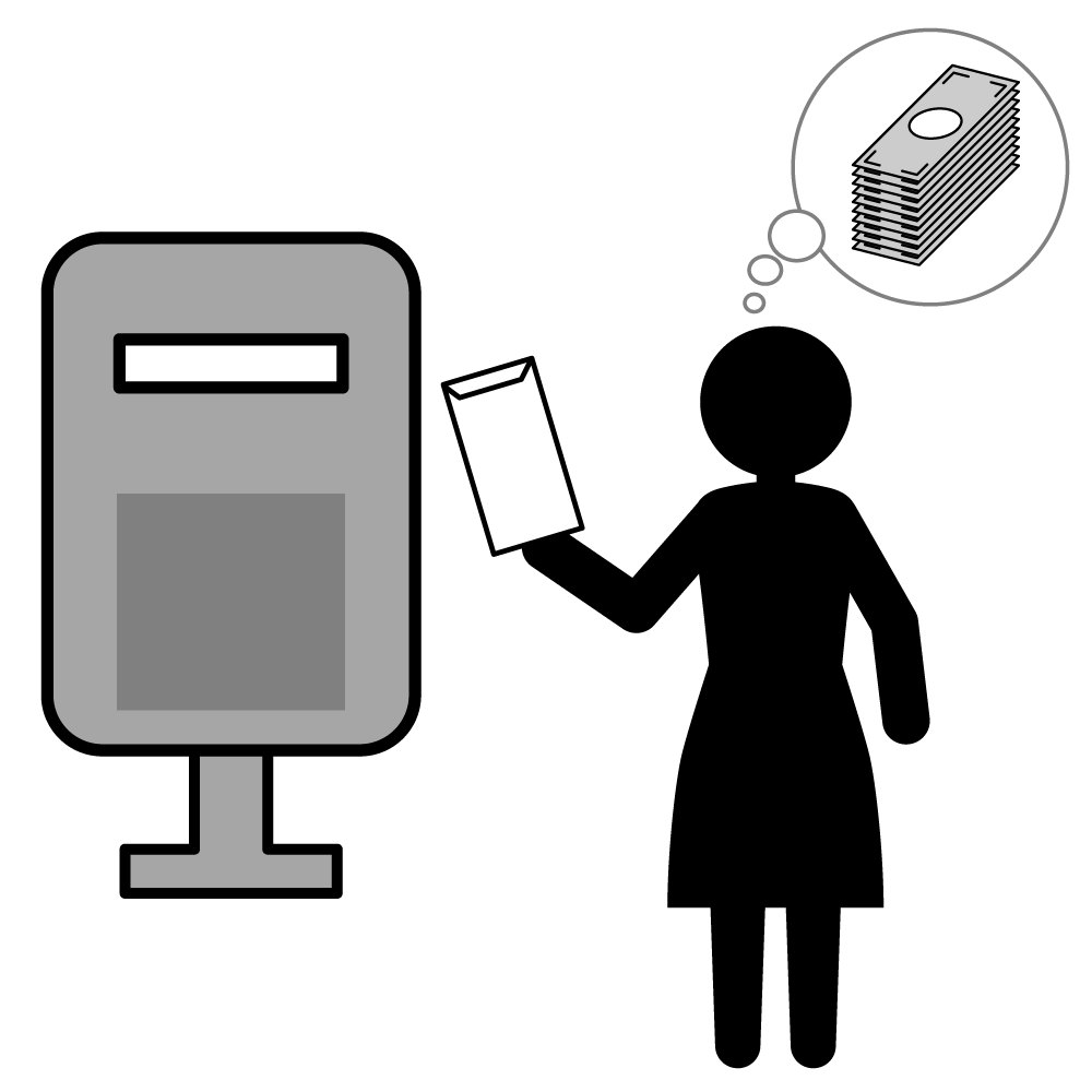 公的融資/給付金制度/売上状況 - 挿絵/クリップアート/フリー/写真/アイコン/白黒/シンプル