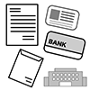 申請書 / 通帳 / 証明書 / 給付金 - ビジネス｜クリップアート｜フリー素材
