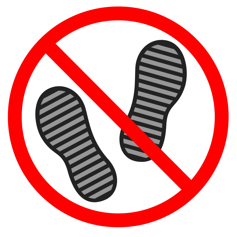 土足厳禁 - シンプル / クリップアート / アイコン / イラスト / 無料 / 白黒 / 二色 / PNG形式：背景透明