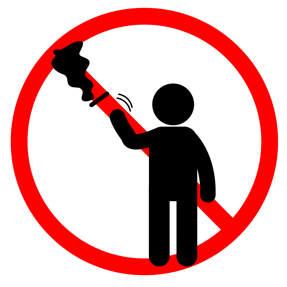 ポイ捨て禁止 - シンプル / クリップアート / アイコン / イラスト / 無料 / 白黒 / 二色 / PNG形式：背景透明