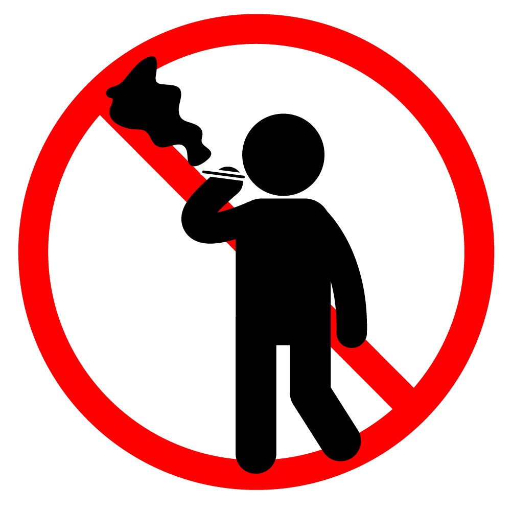 歩きタバコはやめましょう - シンプル / クリップアート / アイコン / イラスト / 無料 / 白黒 / 二色 / PNG形式：背景透明