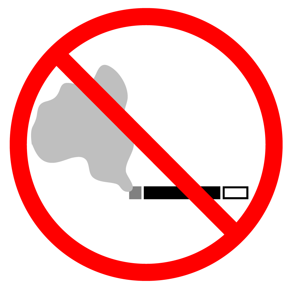 全室禁煙 - シンプル / クリップアート / アイコン / イラスト / 無料 / 白黒 / 二色 / PNG形式：背景透明