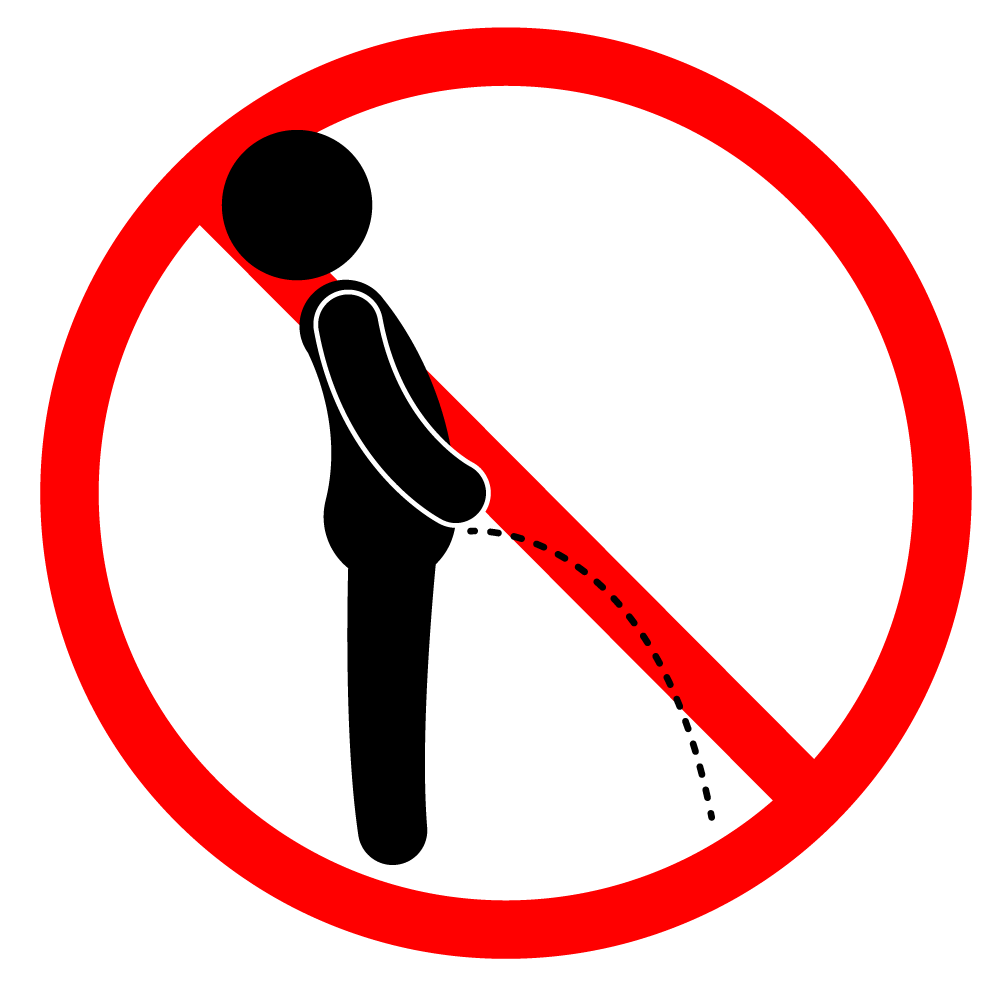立ち小便禁止 - シンプル / クリップアート / アイコン / イラスト / 無料 / 白黒 / 二色 / PNG形式：背景透明