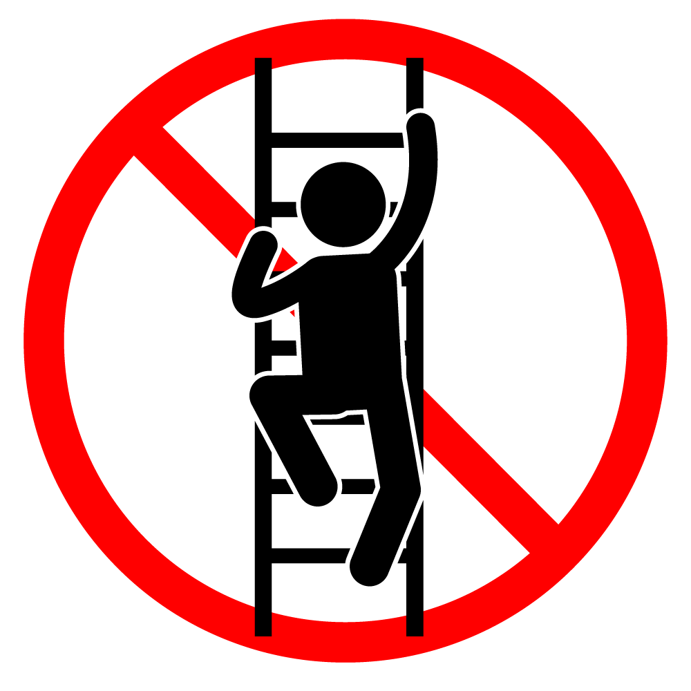 のぼるな危険 - シンプル / クリップアート / アイコン / イラスト / 無料 / 白黒 / 二色 / PNG形式：背景透明