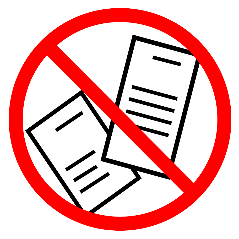 広告・チラシを郵便受けに入れないで下さい - シンプル / クリップアート / アイコン / イラスト / 無料 / 白黒 / 二色 / PNG形式：背景透明