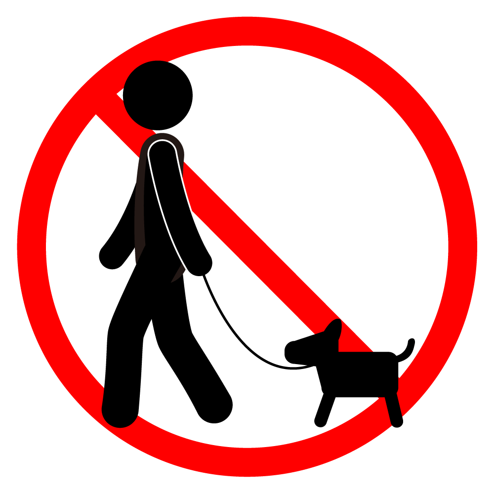 店内でのペットはご遠慮願います - シンプル / クリップアート / アイコン / イラスト / 無料 / 白黒 / 二色 / PNG形式：背景透明