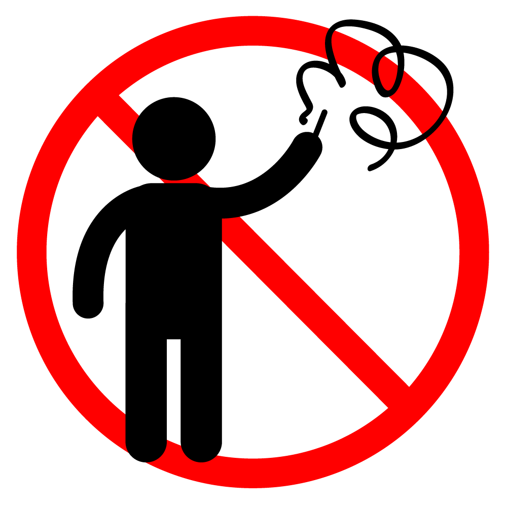 落書きするな - シンプル / クリップアート / アイコン / イラスト / 無料 / 白黒 / 二色 / PNG形式：背景透明