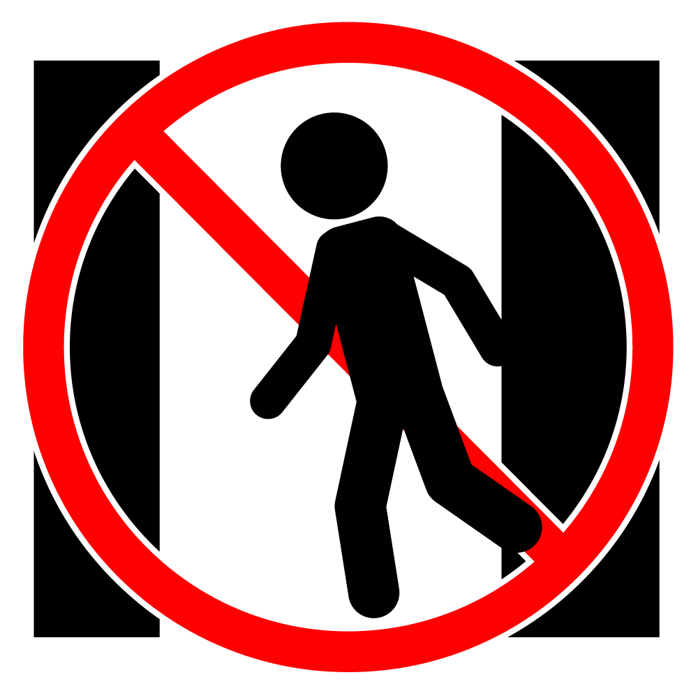 通り抜け禁止 - シンプル / クリップアート / アイコン / イラスト / 無料 / 白黒 / 二色 / PNG形式：背景透明