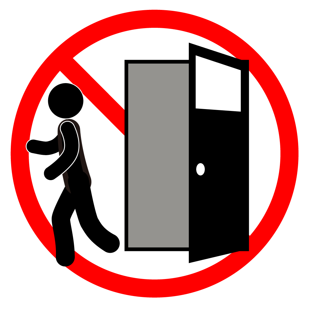 開放厳禁 - シンプル / クリップアート / アイコン / イラスト / 無料 / 白黒 / 二色 / PNG形式：背景透明