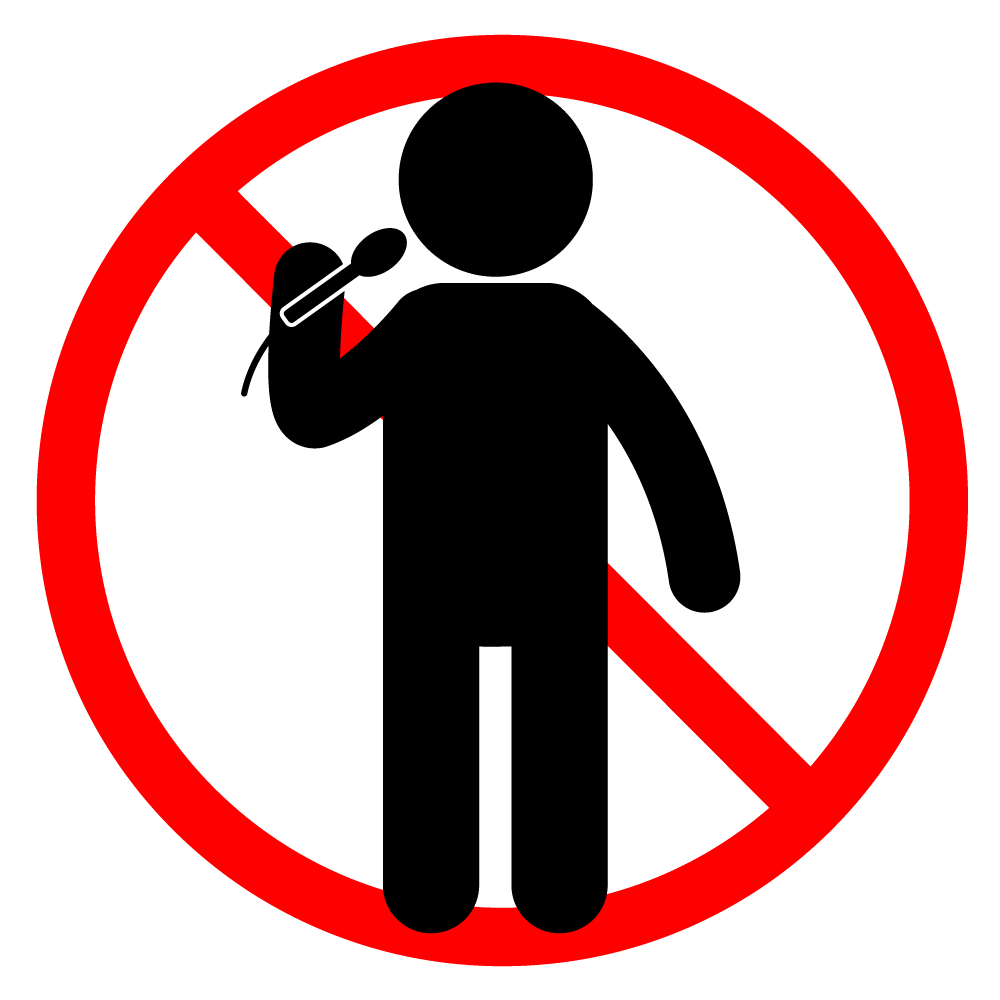 カラオケ禁止 - シンプル / クリップアート / アイコン / イラスト / 無料 / 白黒 / 二色 / PNG形式：背景透明