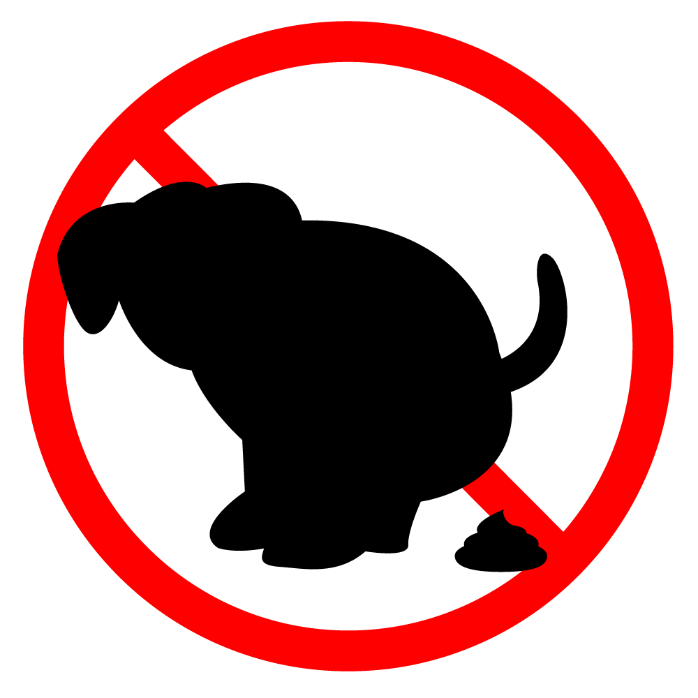 犬糞尿禁止 - シンプル / クリップアート / アイコン / イラスト / 無料 / 白黒 / 二色 / PNG形式：背景透明