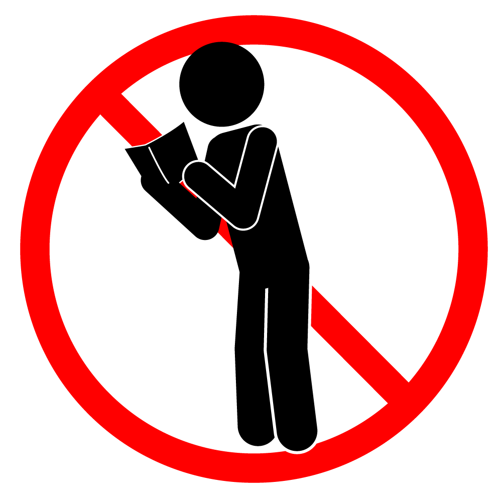 立ち読み禁止 - シンプル / クリップアート / アイコン / イラスト / 無料 / 白黒 / 二色 / PNG形式：背景透明