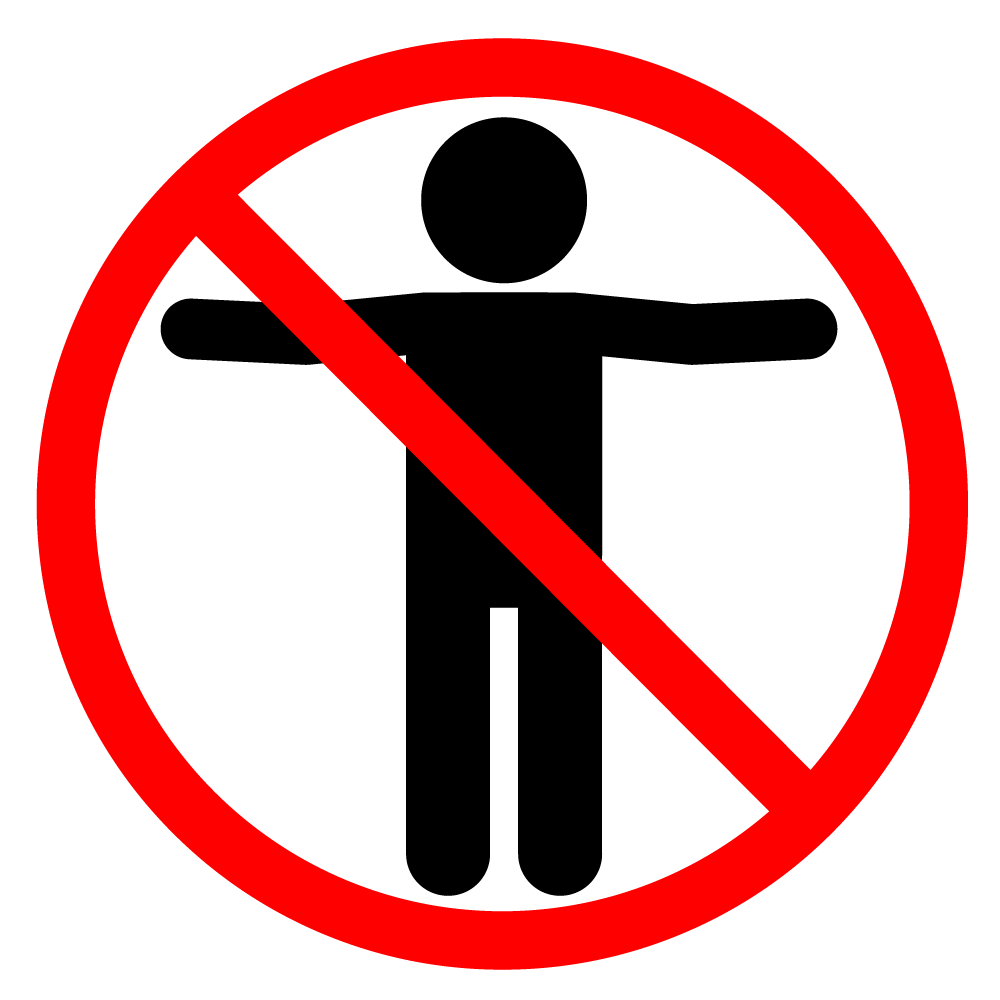 悪いことはやめましょう - シンプル / クリップアート / アイコン / イラスト / 無料 / 白黒 / 二色 / PNG形式：背景透明