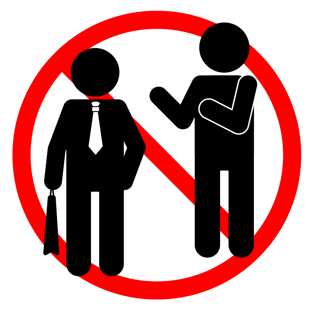 呼び込み禁止 - シンプル / クリップアート / アイコン / イラスト / 無料 / 白黒 / 二色 / PNG形式：背景透明