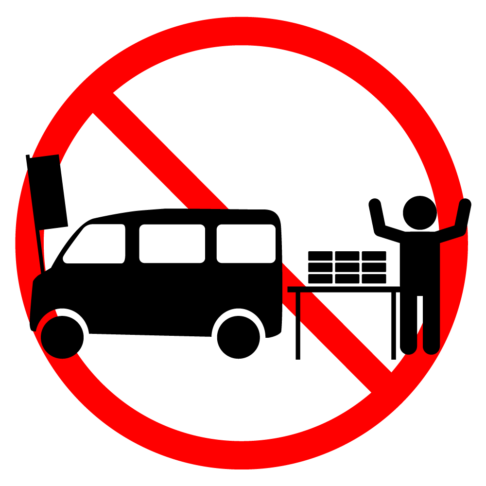 露店販売禁止 - シンプル / クリップアート / アイコン / イラスト / 無料 / 白黒 / 二色 / PNG形式：背景透明