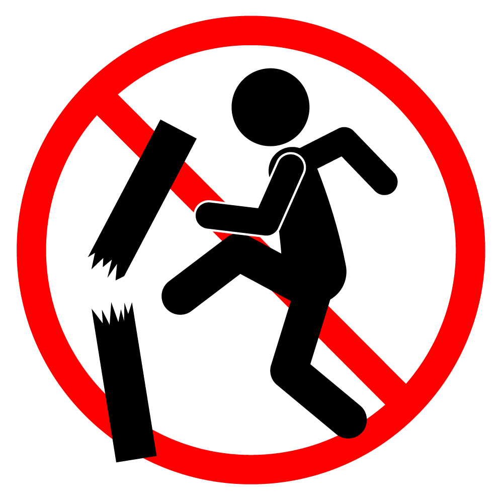 破壊行為禁止 - シンプル / クリップアート / アイコン / イラスト / 無料 / 白黒 / 二色 / PNG形式：背景透明