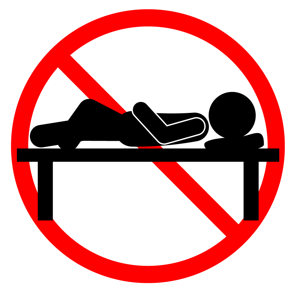 野宿禁止 - シンプル / クリップアート / アイコン / イラスト / 無料 / 白黒 / 二色 / PNG形式：背景透明