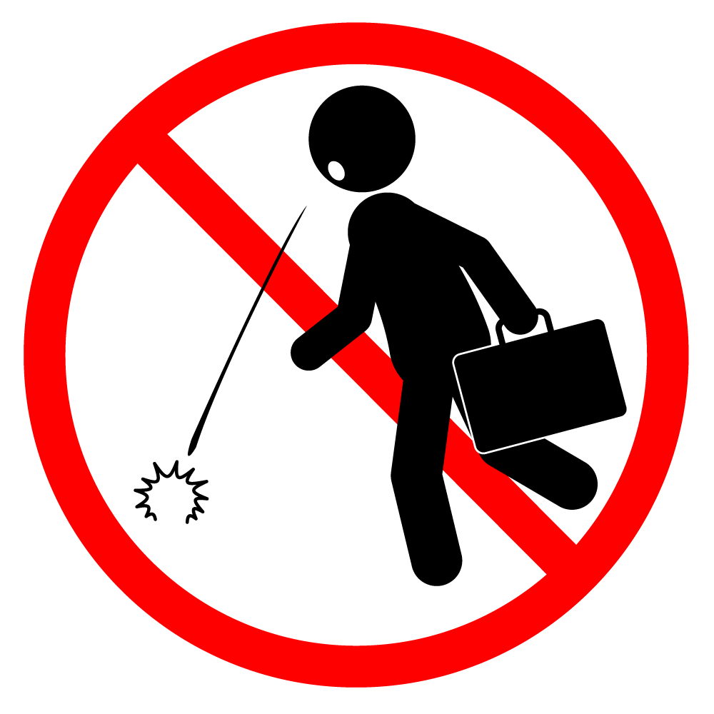 構内で唾・タンを吐くこと禁止 - シンプル / クリップアート / アイコン / イラスト / 無料 / 白黒 / 二色 / PNG形式：背景透明