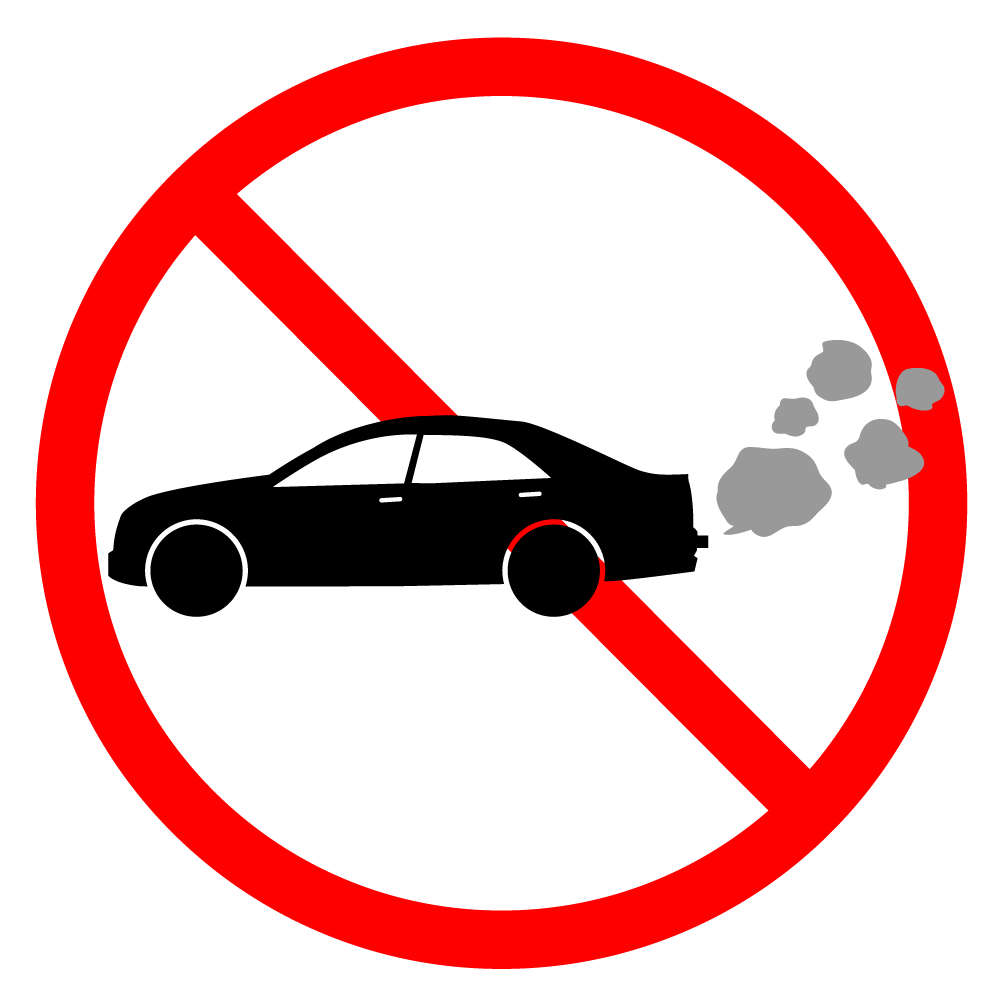 無用アイドリングストップ - シンプル / クリップアート / アイコン / イラスト / 無料 / 白黒 / 二色 / PNG形式：背景透明