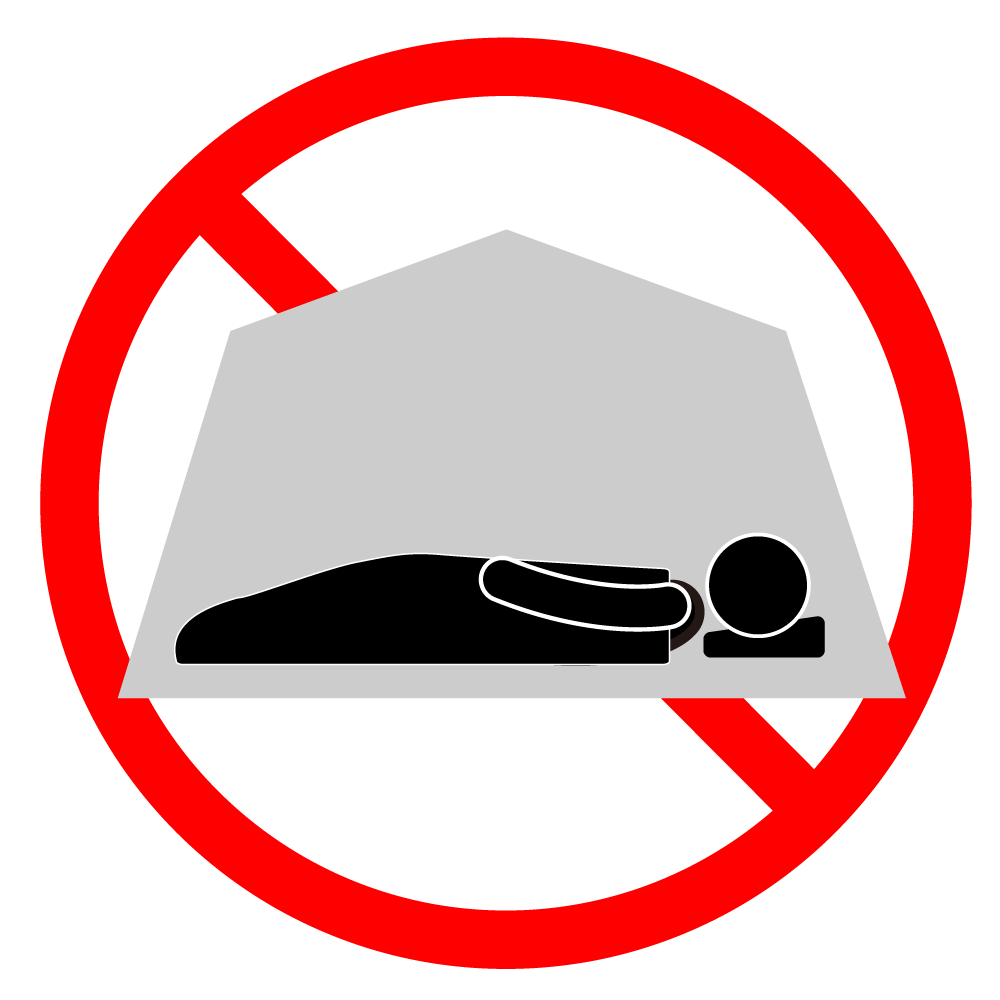 野宿禁止 - シンプル / クリップアート / アイコン / イラスト / 無料 / 白黒 / 二色 / PNG形式：背景透明