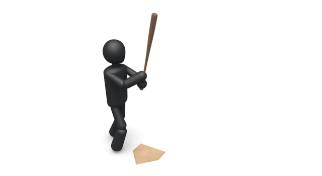 ベースボール/打つ / スポーツ / 無料素材 / イラスト