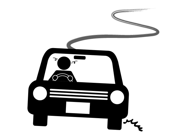 酔っぱらい運転 | 犯罪 | お酒 - シンプル / クリップアート / アイコン / イラスト / 無料 / 白黒 / 二色 / PNG形式：背景透明