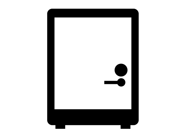 金庫 | 重たい | 安全 - シンプル / クリップアート / アイコン / イラスト / 無料 / 白黒 / 二色 / PNG形式：背景透明