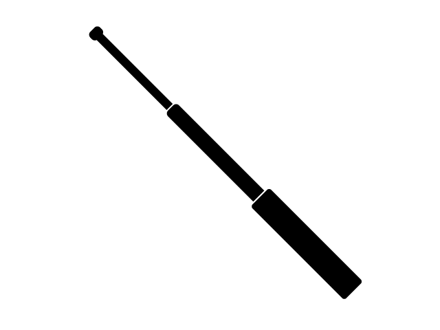 警備杖 | 警察官 - シンプル / クリップアート / アイコン / イラスト / 無料 / 白黒 / 二色 / PNG形式：背景透明