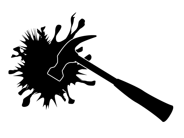 殺害凶器 | 血痕 | 証拠 - シンプル / クリップアート / アイコン / イラスト / 無料 / 白黒 / 二色 / PNG形式：背景透明