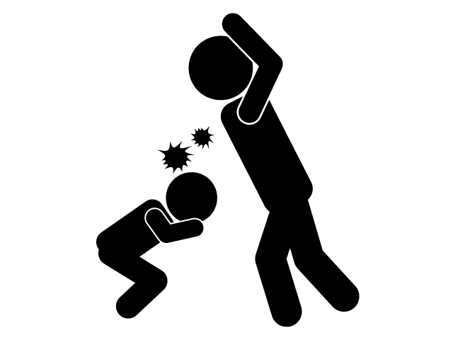 児童虐待 | 子供 | 親 - シンプル / クリップアート / アイコン / イラスト / 無料 / 白黒 / 二色 / PNG形式：背景透明