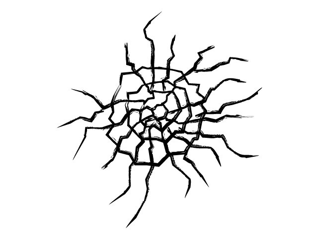 銃痕 | ピストル | 拳銃 - シンプル / クリップアート / アイコン / イラスト / 無料 / 白黒 / 二色 / PNG形式：背景透明