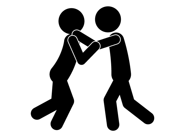 脅迫する | 脅す | 首を締める - シンプル / クリップアート / アイコン / イラスト / 無料 / 白黒 / 二色 / PNG形式：背景透明